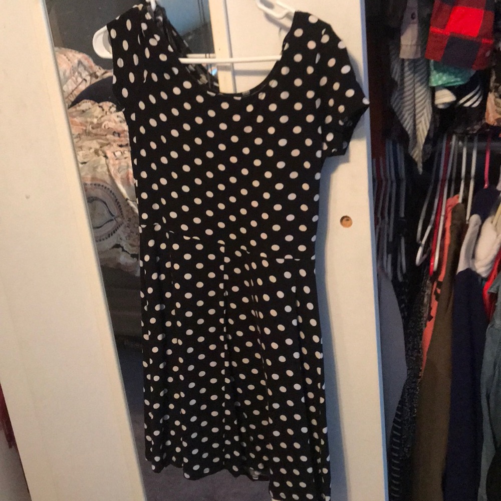 Black and white polka dot dress